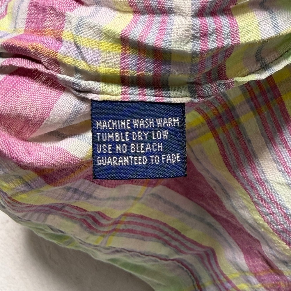 Polo Ralph Lauren Men Madras Plaid Hand Woven Long Sleeve Button Up Shirt Size L - Picture 7 of 8